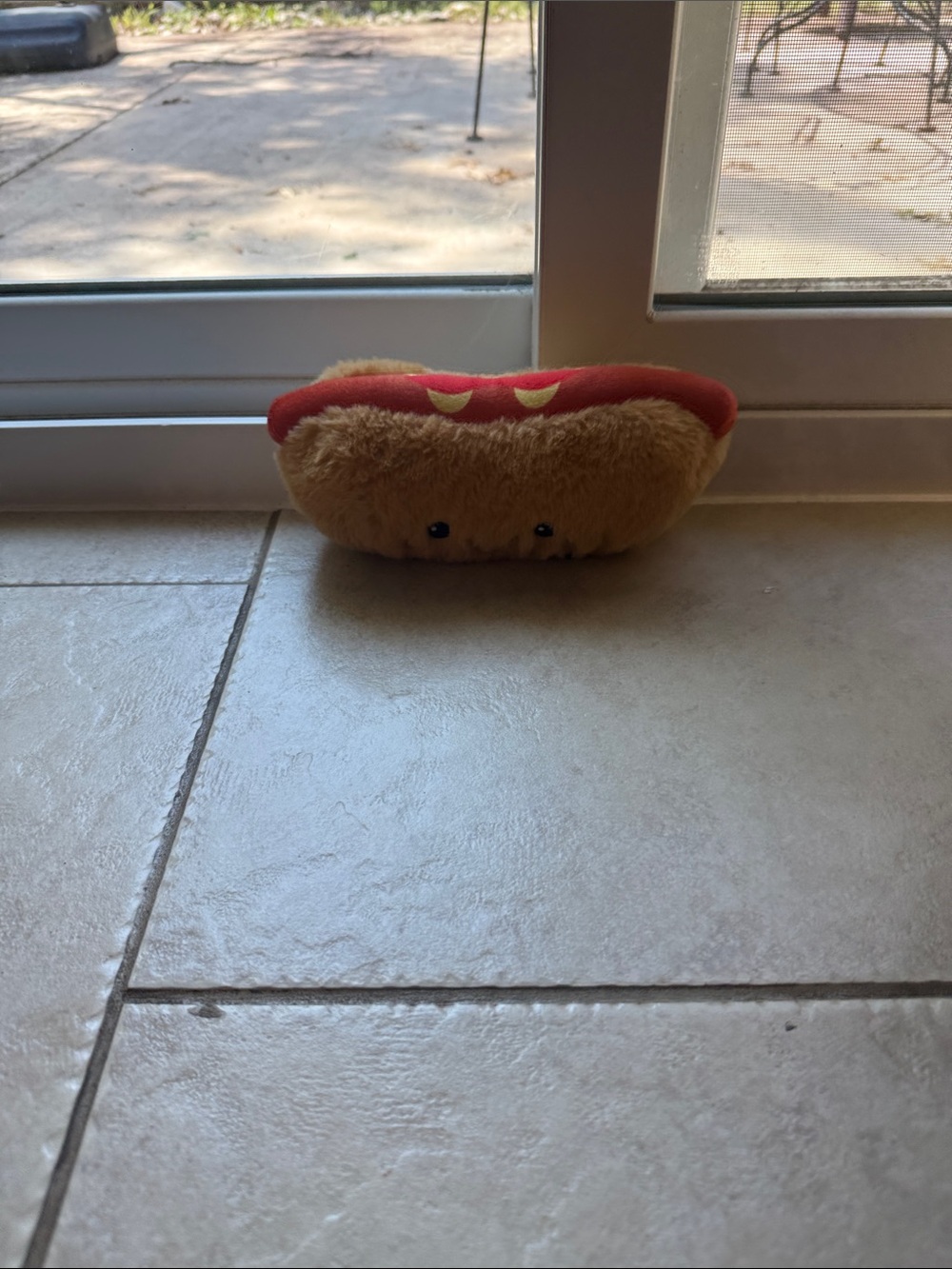 Plush Hot Dog Toy - Brown and Red